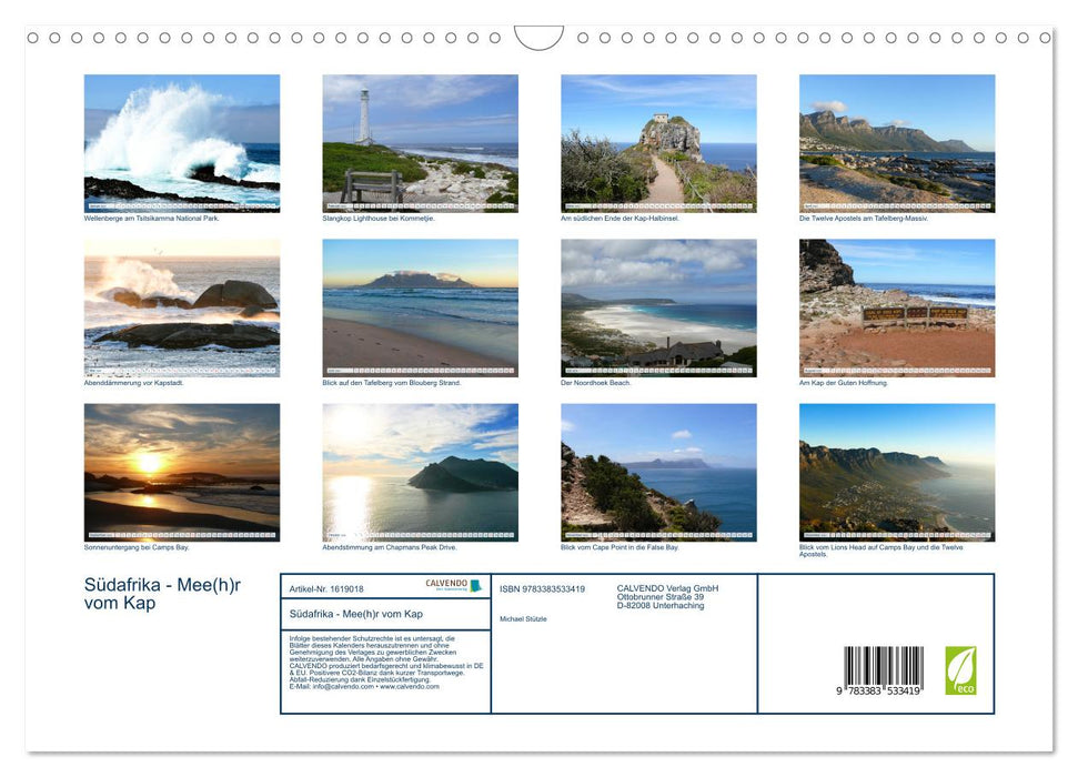 South Africa - Sea from the Cape (CALVENDO wall calendar 2024) 