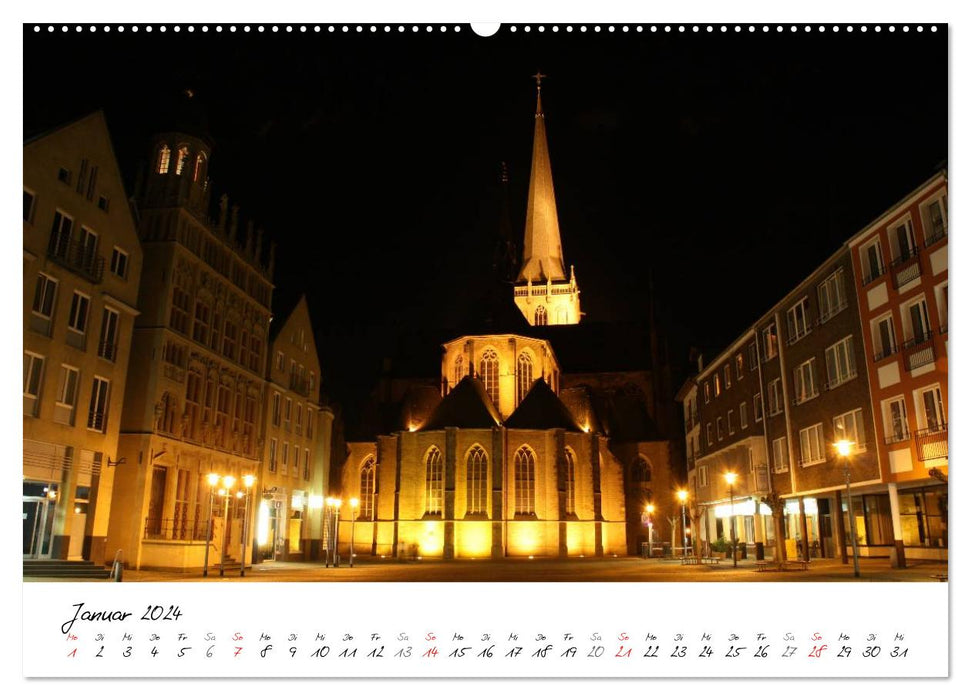 Night shift - Nighttime impressions of the Ruhr area and the Lower Rhine (CALVENDO wall calendar 2024) 