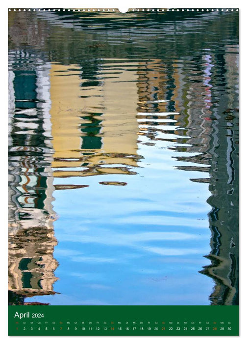 acqua alta - Venise reflétée dans les canaux (calendrier mural CALVENDO 2024) 