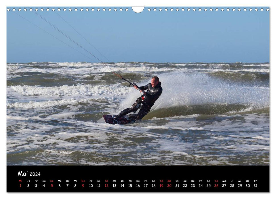 Kitesurf – fascination sur l'eau (calendrier mural CALVENDO 2024) 