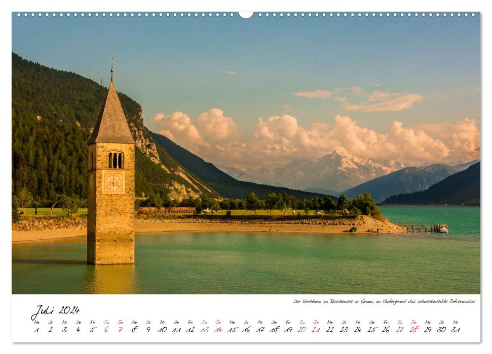 Around the Reschen Pass (CALVENDO Premium Wall Calendar 2024) 