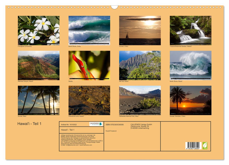 Hawai'i - Teil 1 (CALVENDO Wandkalender 2024)