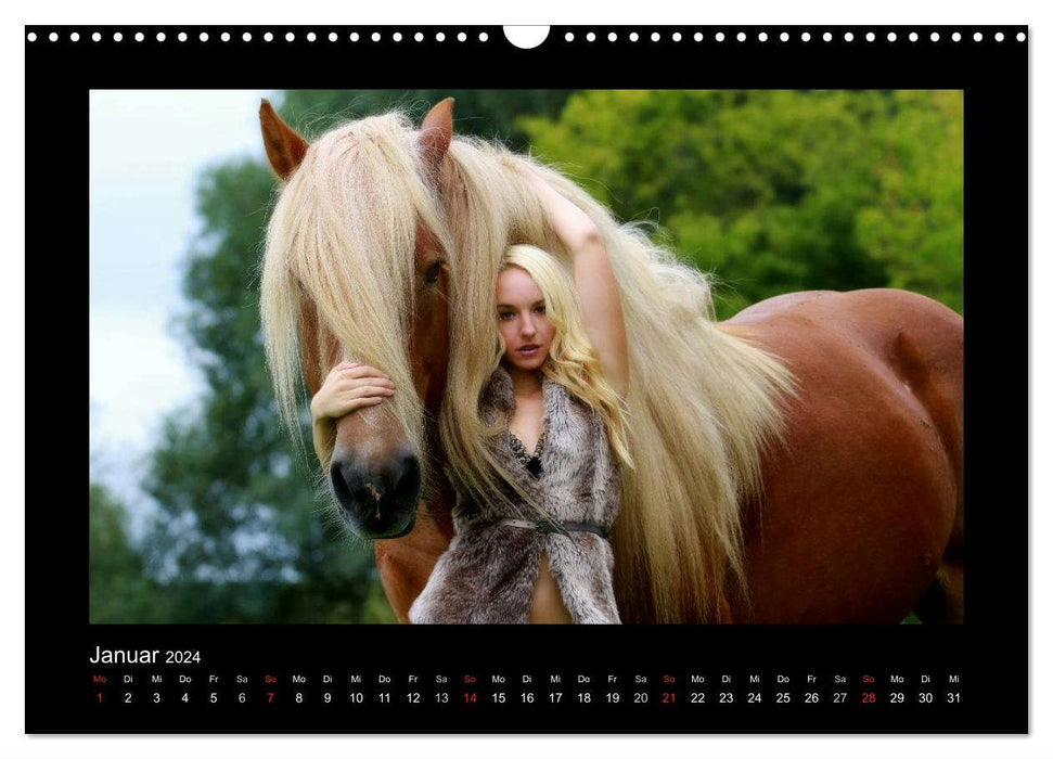 Sexy Horse Girls 2024 - Heiße Girls und starke Kaltblutpferde! (CALVENDO Wandkalender 2024)
