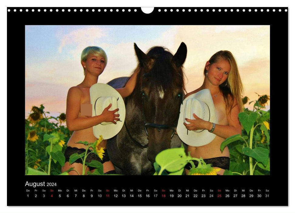 Sexy Horse Girls 2024 - Heiße Girls und starke Kaltblutpferde! (CALVENDO Wandkalender 2024)