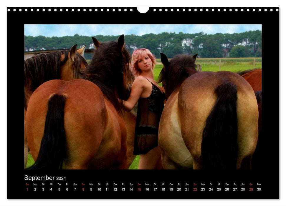 Sexy Horse Girls 2024 - Des filles chaudes et des chevaux de trait forts ! (Calendrier mural CALVENDO 2024) 