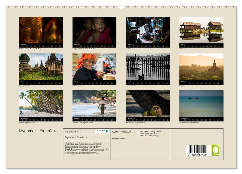 Myanmar - Impressions (CALVENDO Premium Wall Calendar 2024) 