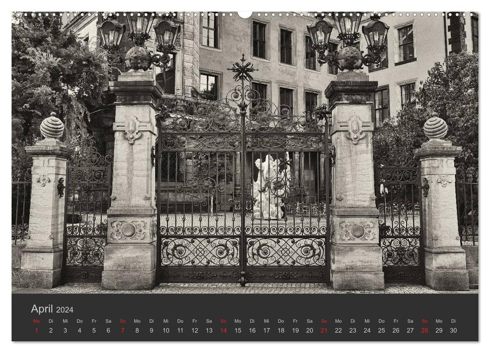 Dresde Noir Blanc 2024 (Calvendo Premium Wall Calendar 2024) 