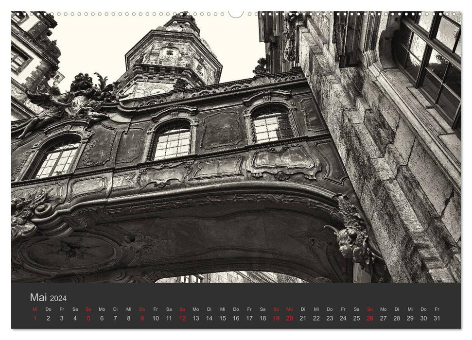 Dresde Noir Blanc 2024 (Calvendo Premium Wall Calendar 2024) 