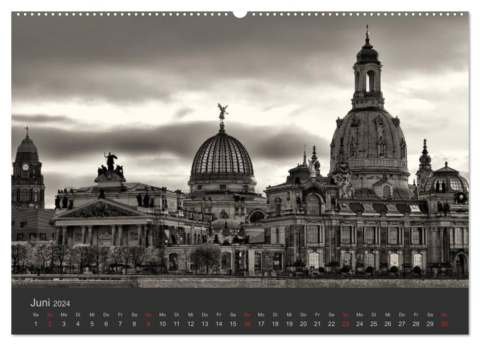 Dresden Black White 2024 (CALVENDO Premium Wall Calendar 2024) 