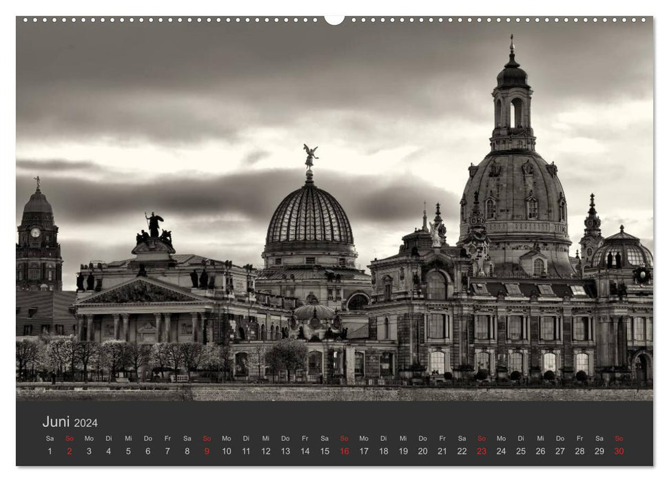 Dresde Noir Blanc 2024 (Calvendo Premium Wall Calendar 2024) 