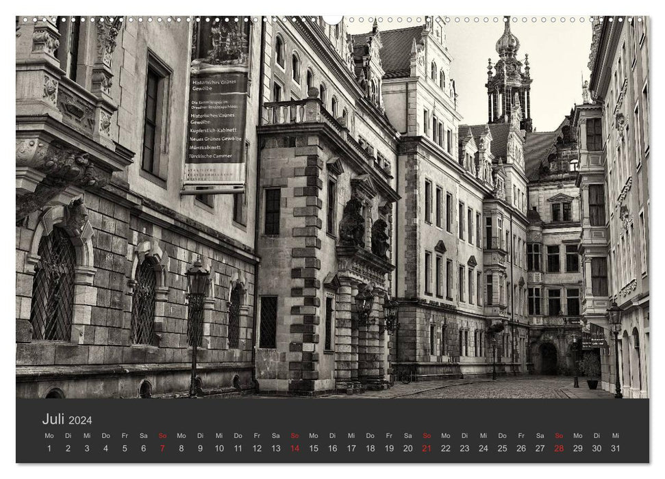 Dresden Schwarz Weiss 2024 (CALVENDO Premium Wandkalender 2024)