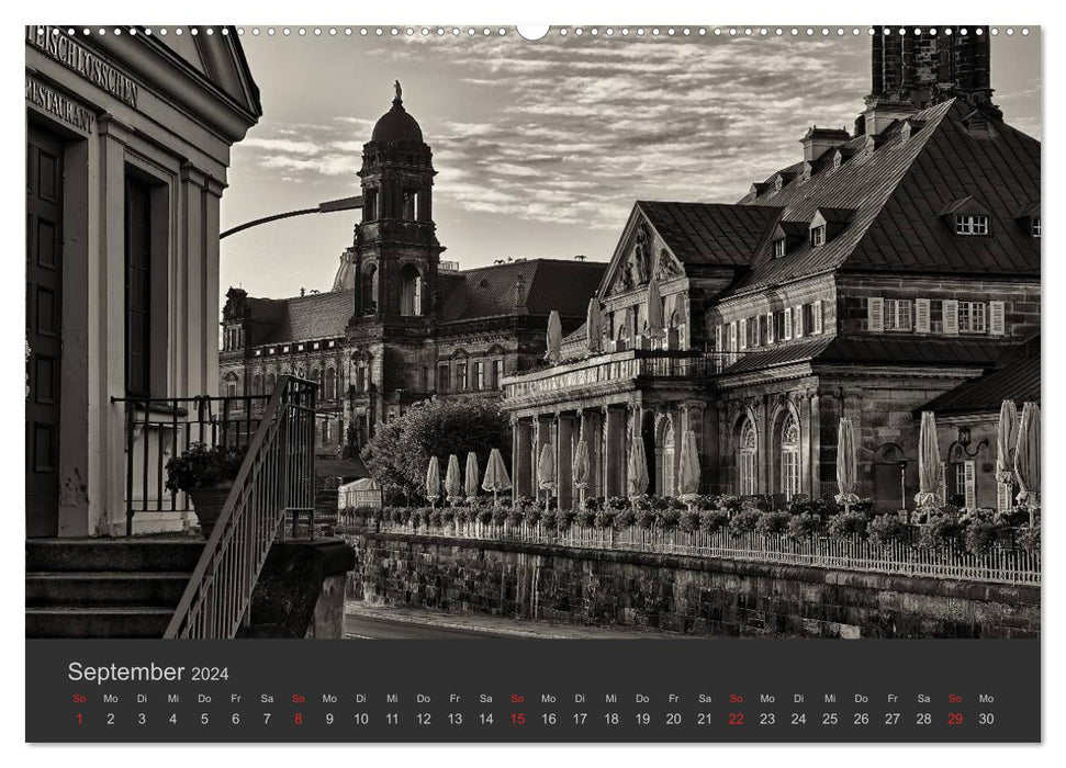 Dresde Noir Blanc 2024 (Calvendo Premium Wall Calendar 2024) 