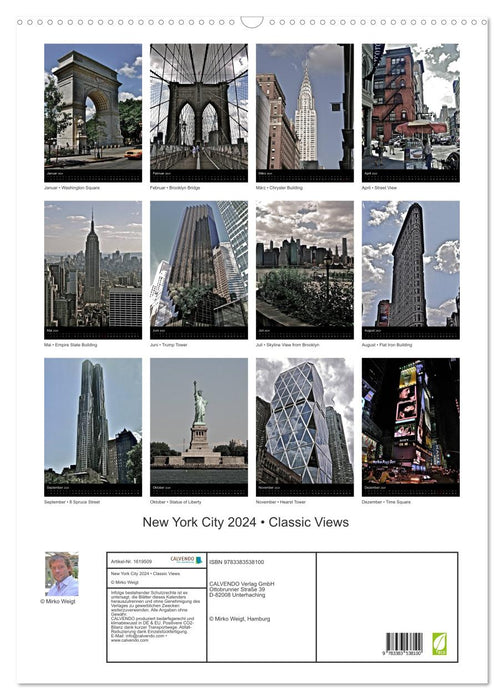 New York City 2024 • Vues classiques (calendrier mural CALVENDO 2024) 
