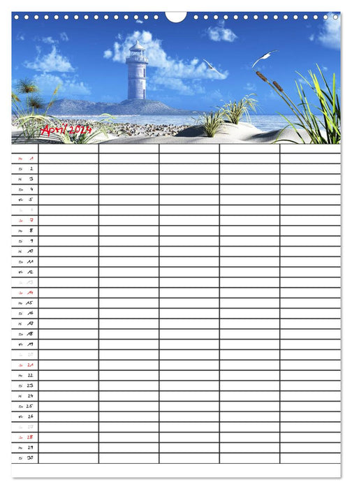Family planner with beautiful landscape pictures (CALVENDO wall calendar 2024) 