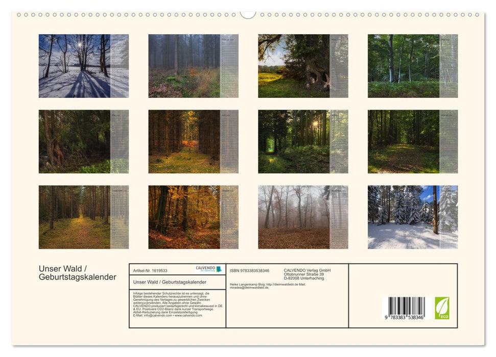 Our forest - magical views of northern German forests / birthday calendar (CALVENDO Premium Wall Calendar 2024) 