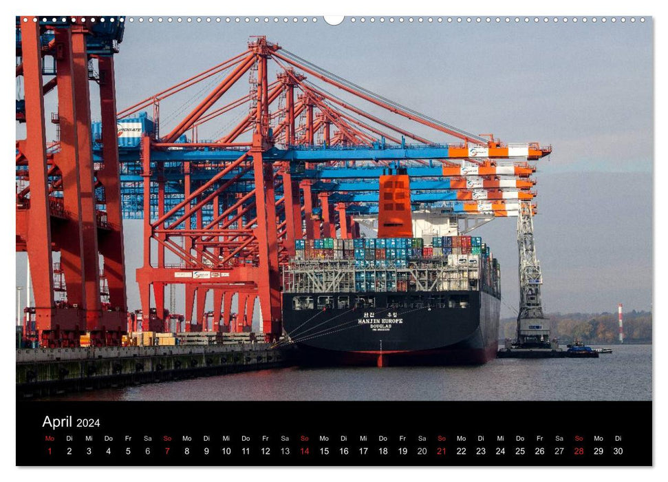 Port de Hambourg (calendrier mural CALVENDO 2024) 