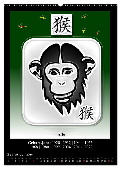 Horoscope chinois (Calendrier mural CALVENDO Premium 2024) 