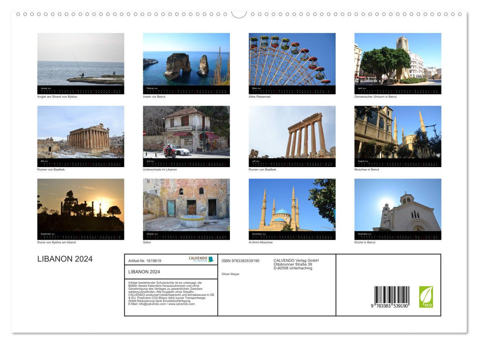 LEBANON 2024 (CALVENDO Premium Wall Calendar 2024) 