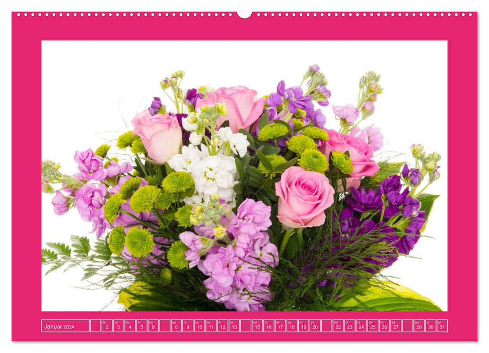Merci pour chaque mois ! - 12 bouquets de fleurs (calendrier mural CALVENDO 2024) 