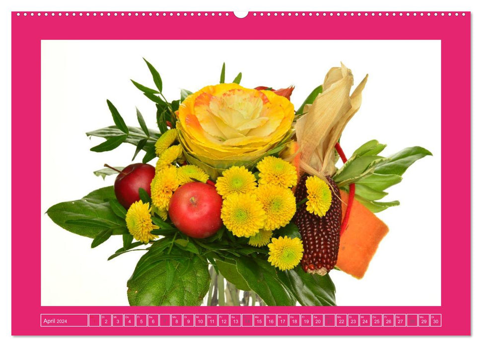 Für jeden Monat ein Dankeschön an Dich! - 12 Blumensträuße (CALVENDO Wandkalender 2024)