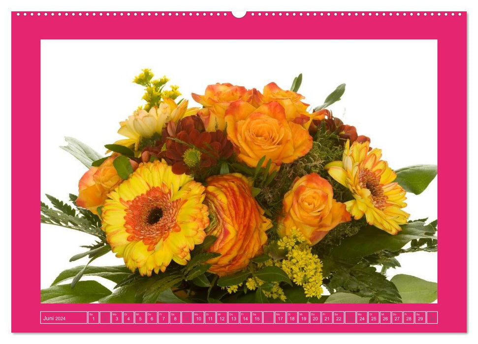 Merci pour chaque mois ! - 12 bouquets de fleurs (calendrier mural CALVENDO 2024) 