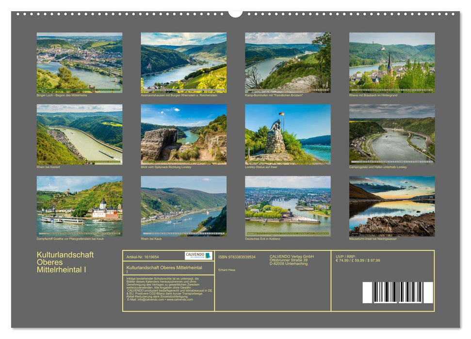 Upper Middle Rhine Valley Cultural Landscape I (CALVENDO Premium Wall Calendar 2024) 