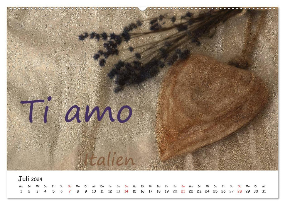 I love you (CALVENDO Premium Wall Calendar 2024) 
