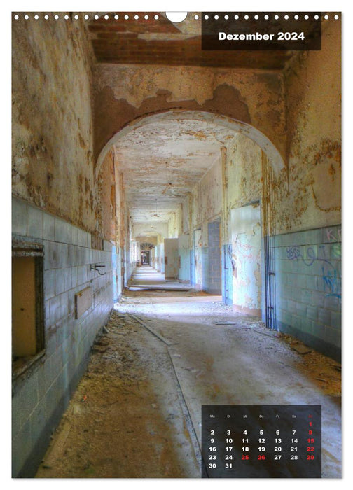 Lieux abandonnés...Beelitz Heilstätten –

 monter les escaliers, descendre les escaliers, le long des couloirs (calendrier mural CALVENDO 2024) 