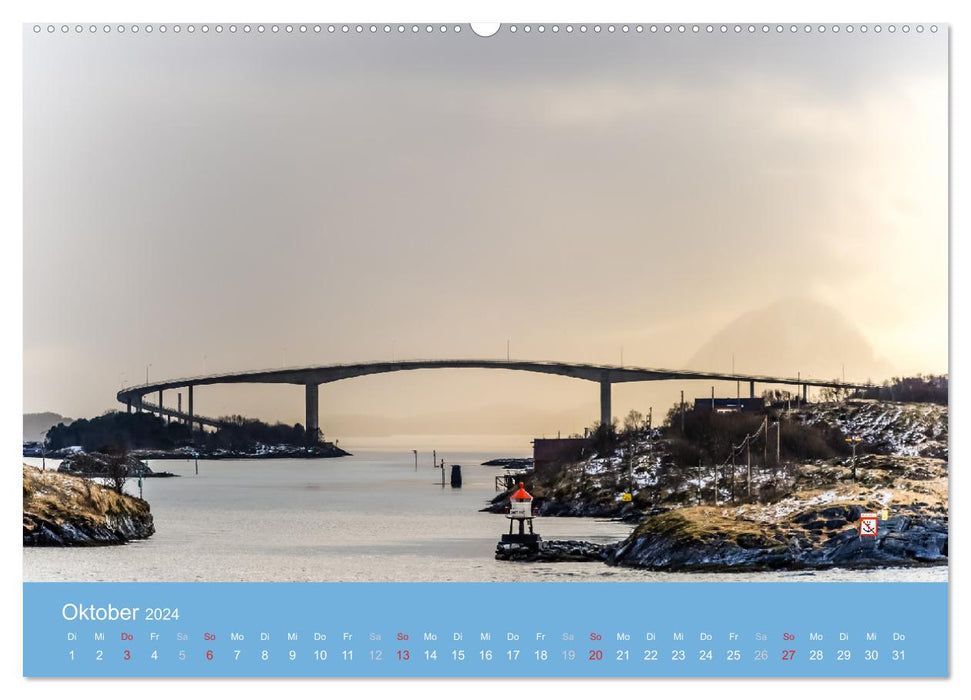 Balises de la côte norvégienne (calendrier mural CALVENDO 2024) 