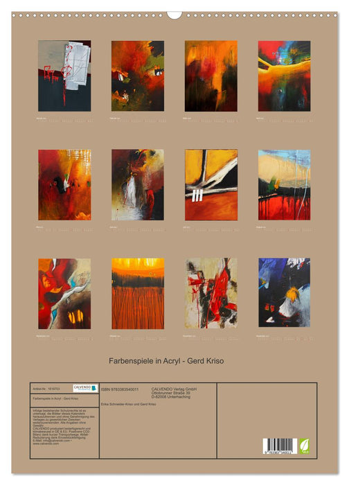 Farbenspiele in Acryl - Gerd Kriso (CALVENDO Wandkalender 2024)