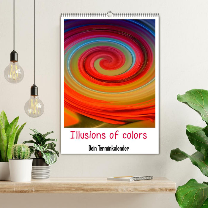 Illusions de couleurs - votre agenda (calendrier mural CALVENDO 2024) 