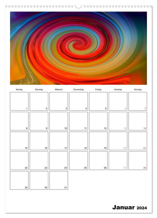 Illusions de couleurs - votre agenda (calendrier mural CALVENDO 2024) 