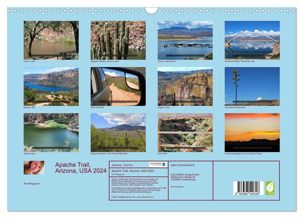 Apache Trail, Arizona, États-Unis 2024 (calendrier mural CALVENDO 2024) 