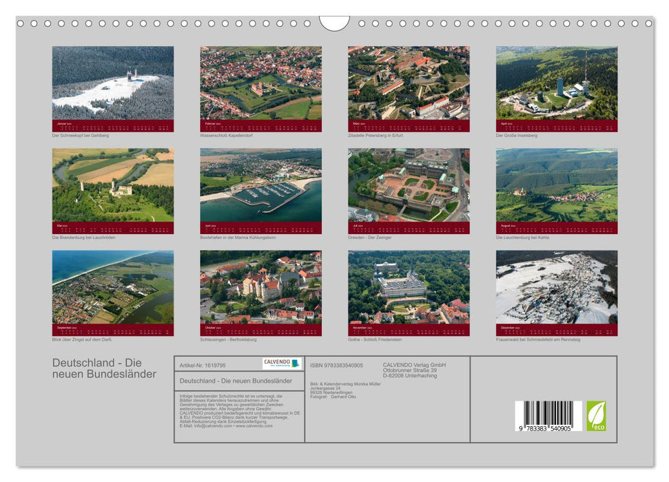 Deutschland - Die neuen Bundesländer (CALVENDO Wandkalender 2024)