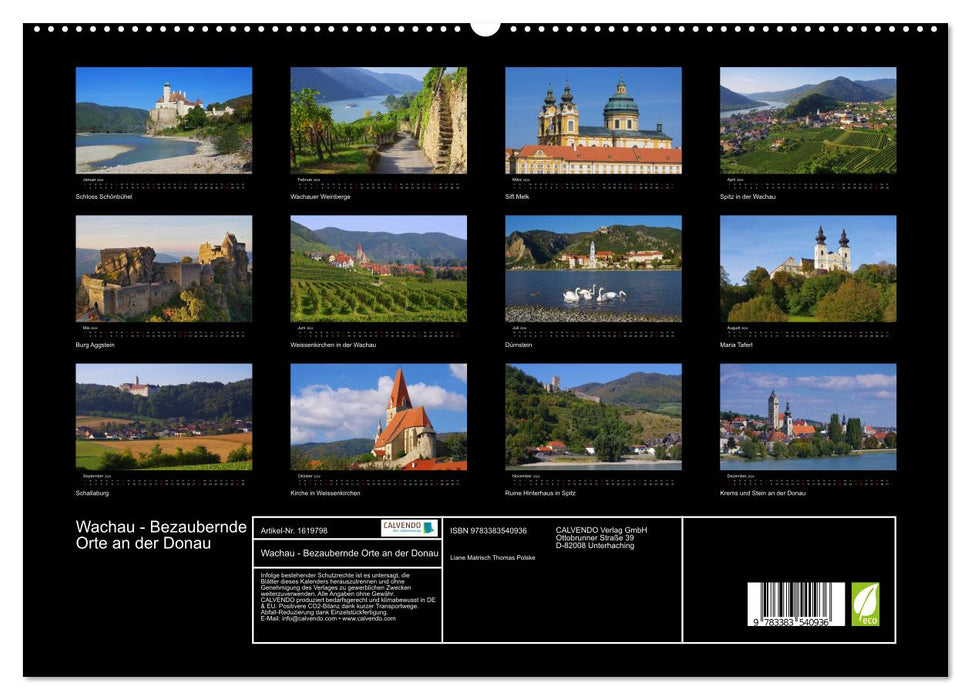 Die Wachau - Bezaubernde Orte an der Donau (CALVENDO Premium Wandkalender 2024)