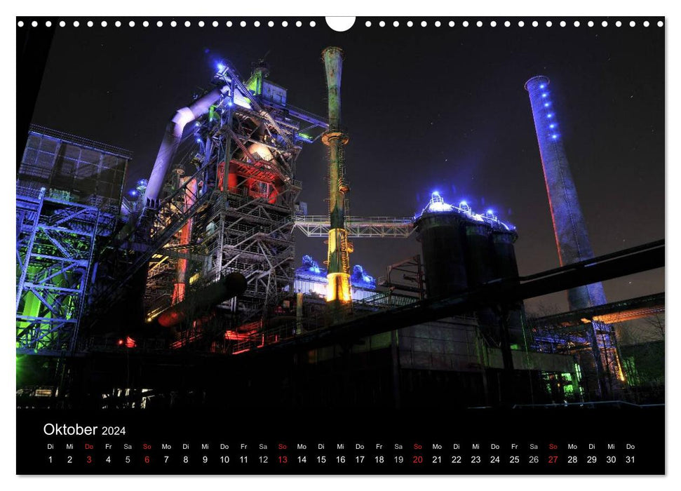 Impressions de la région de la Ruhr la nuit (calendrier mural CALVENDO 2024) 
