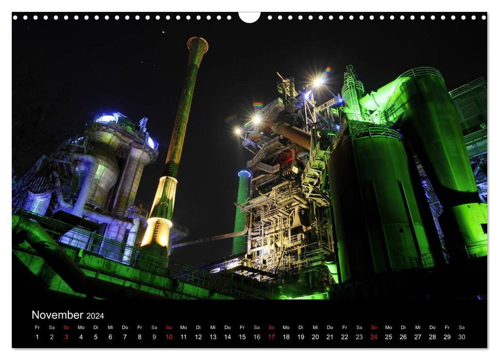 Impressionen Ruhrgebiet bei Nacht (CALVENDO Wandkalender 2024)