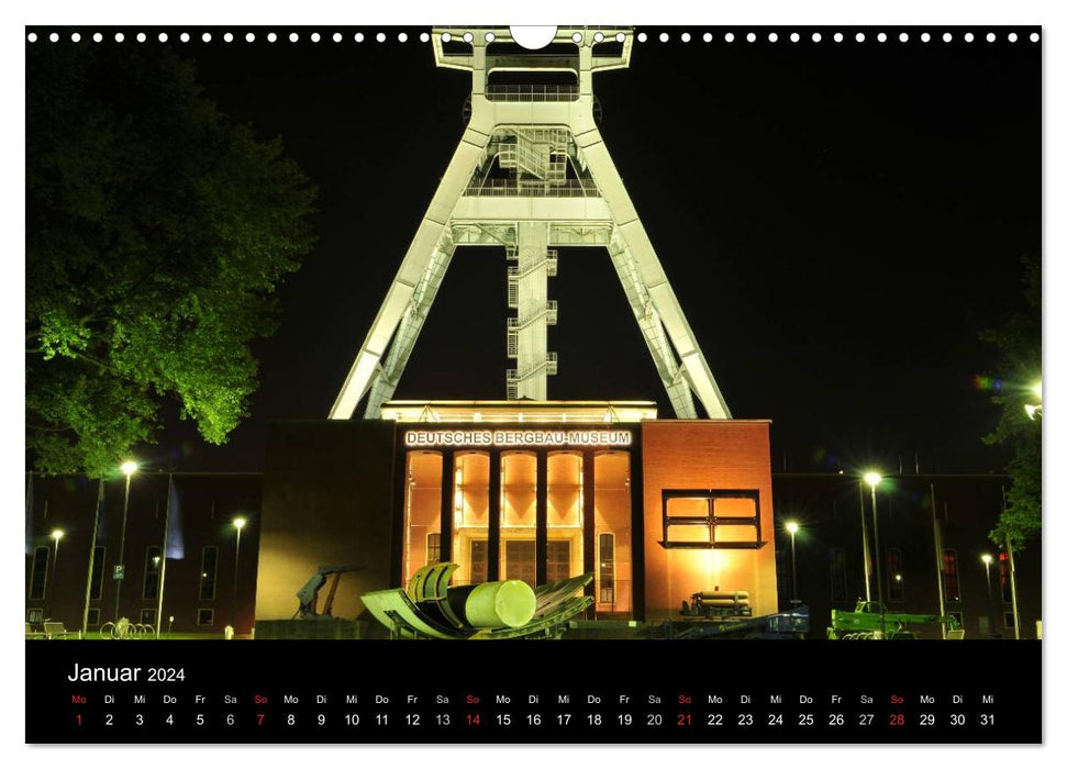 Impressions de la région de la Ruhr la nuit (calendrier mural CALVENDO 2024) 