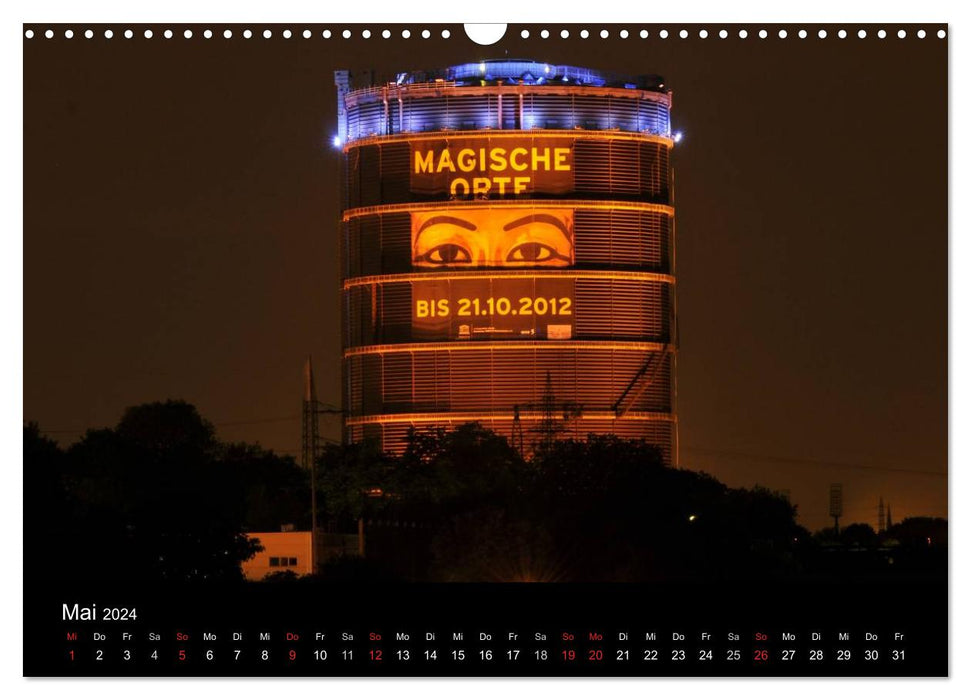 Impressions de la région de la Ruhr la nuit (calendrier mural CALVENDO 2024) 