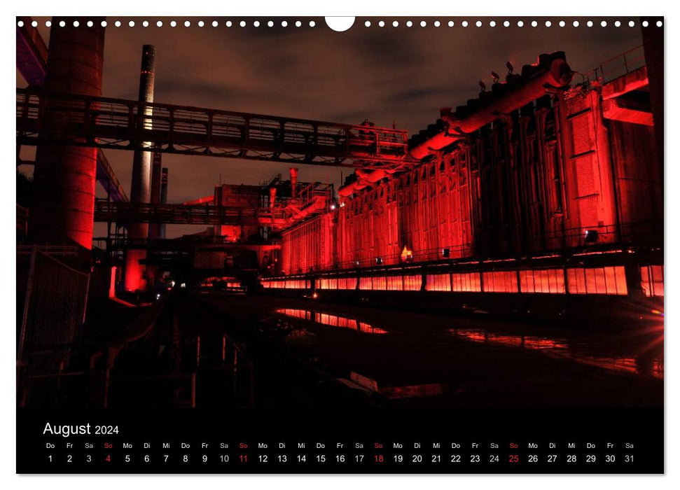 Impressions de la région de la Ruhr la nuit (calendrier mural CALVENDO 2024) 