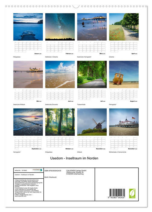 Usedom - Rêve d'île dans le nord (Calendrier mural CALVENDO Premium 2024) 