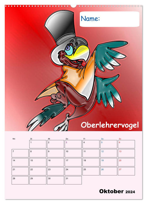 Spaßvogel-Kalender / Planer (CALVENDO Premium Wandkalender 2024)