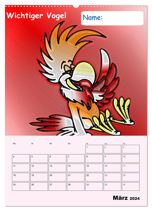 Spaßvogel-Kalender / Planer (CALVENDO Premium Wandkalender 2024)