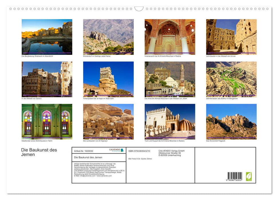 The architecture of Yemen (CALVENDO wall calendar 2024) 