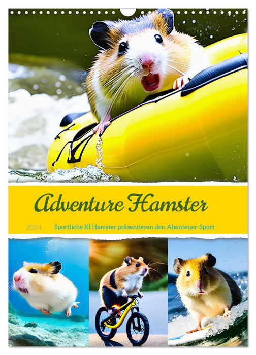 Adventure Hamster - Sportliche KI Hamster präsentieren den Abenteuer-Sport (CALVENDO Wandkalender 2024)