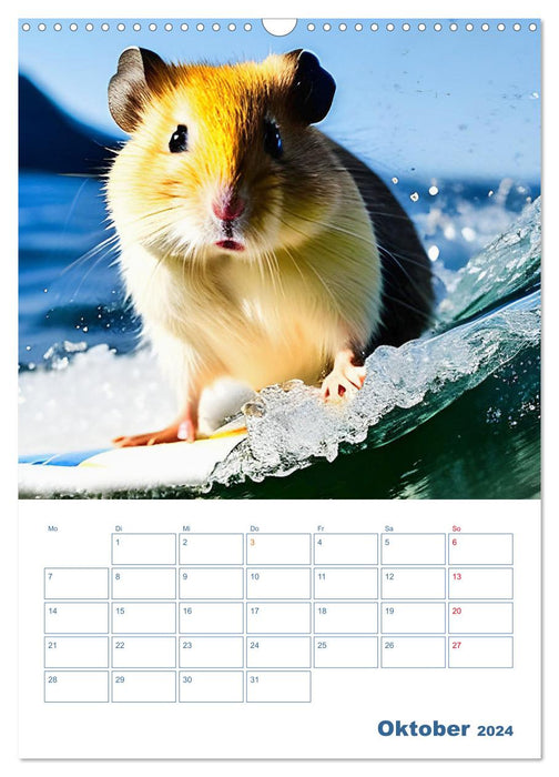 Adventure Hamster - Sportliche KI Hamster präsentieren den Abenteuer-Sport (CALVENDO Wandkalender 2024)