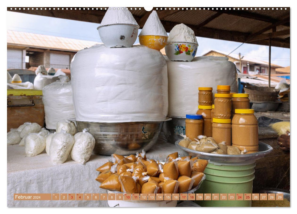 Épices et saveurs d'Afrique de l'Ouest - marchés au Ghana (calendrier mural CALVENDO 2024) 