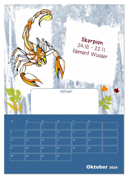 Sternzeichen • Geburtstagskalender / Planer (CALVENDO Premium Wandkalender 2024)