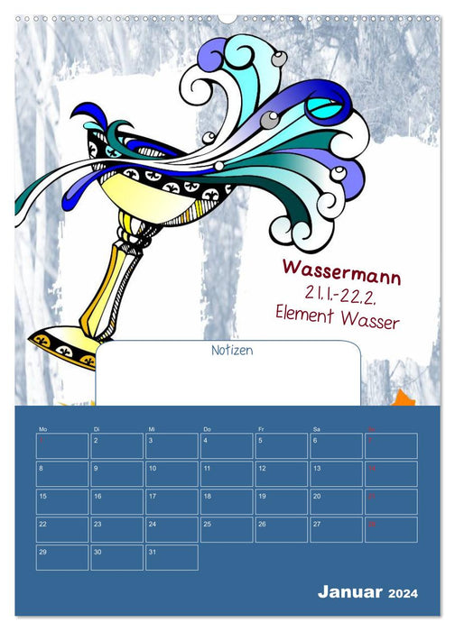 Sternzeichen • Geburtstagskalender / Planer (CALVENDO Premium Wandkalender 2024)