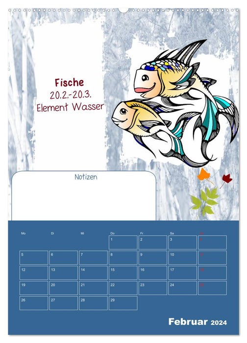 Signes du zodiaque • Calendrier / Planificateur d'anniversaire (Calendrier mural CALVENDO Premium 2024) 